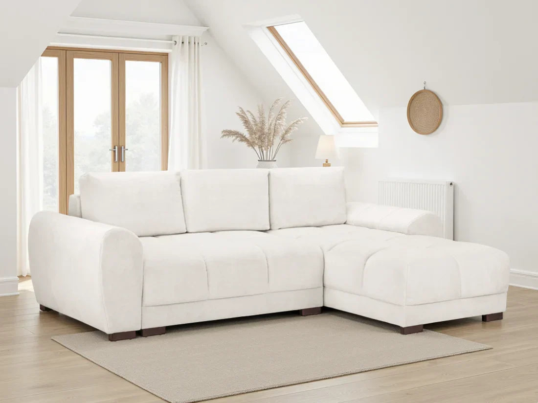Azzuro  Universal Corner Sofa bed: Plush Velvet, Convertible Sofa with Storage