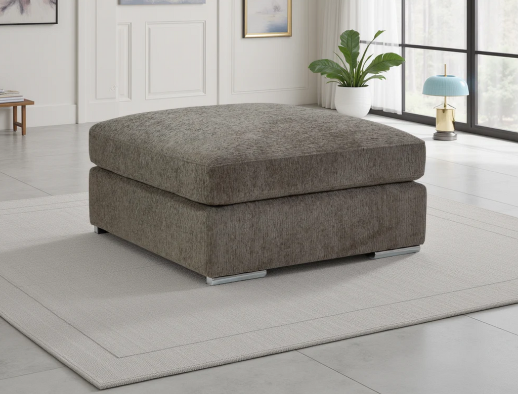 Plush Naples Chenille Footstool