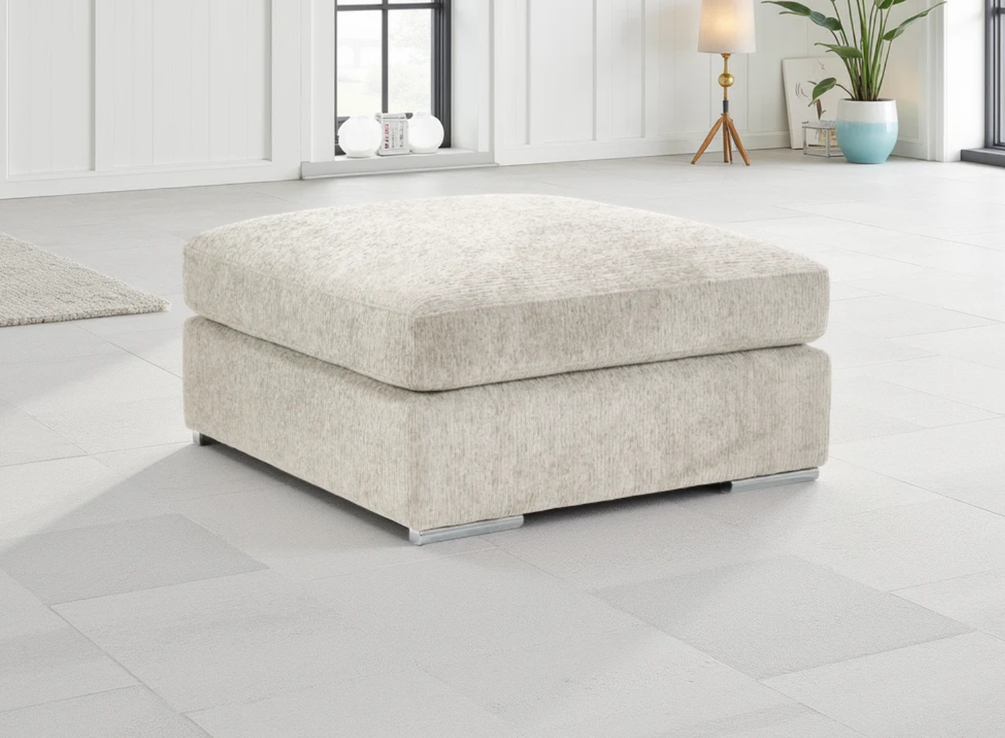 Plush Naples Chenille Footstool