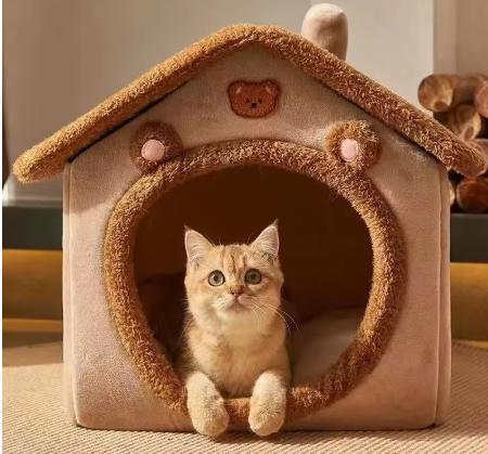 Foldable Pet House with Washable Cover | Cozy Dog & Cat Shelter