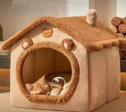 Foldable Pet House with Washable Cover | Cozy Dog & Cat Shelter