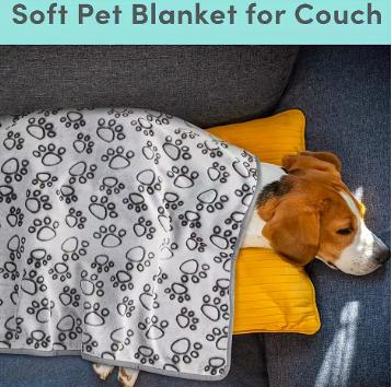 Soft Fluffy Pet Blanket with Cartoon Pattern