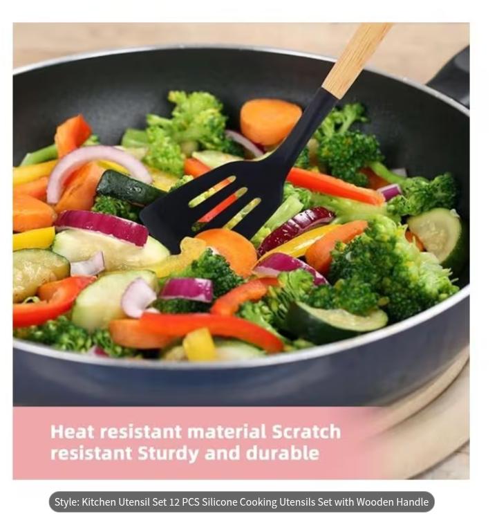 Upgrade your kitchen with our 12-piece Silicone Cooking Utensils Set!