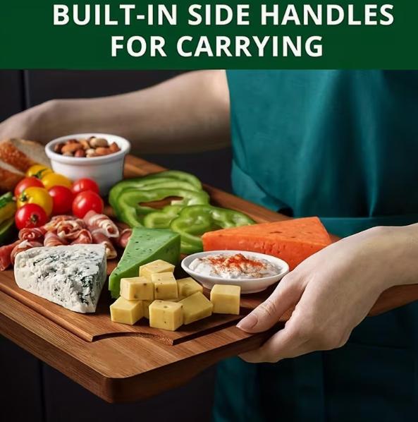 Premium Bamboo Cutting Board Set – Eco-Friendly Wooden Chopping Boards for Meat, Vegetables