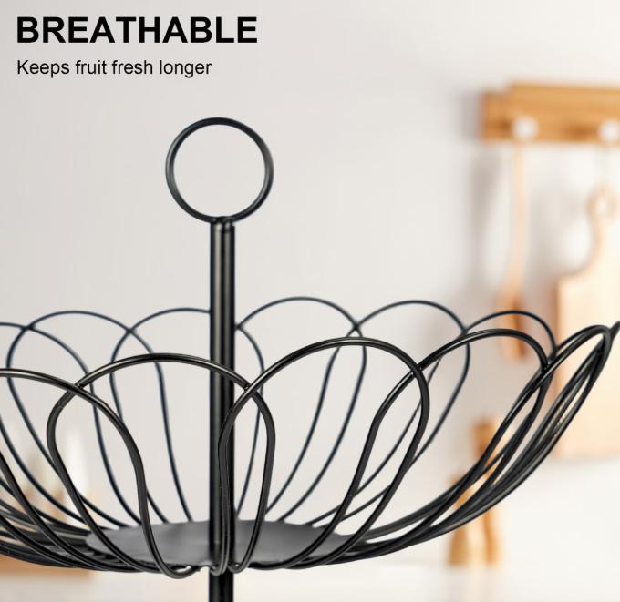 Stainless Steel 2-Tier Fruit Basket – Durable Metal Fruit Holder for Household