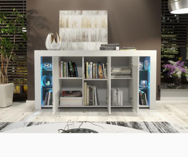 Sideboard with High Gloss Doors & LED Lights – Modern Storage Unit