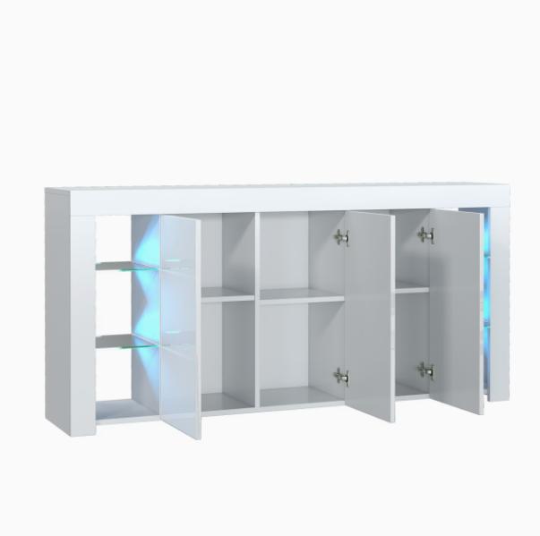 Sideboard with High Gloss Doors & LED Lights – Modern Storage Unit