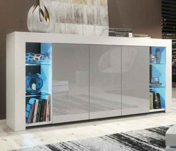 Sideboard with High Gloss Doors & LED Lights – Modern Storage Unit