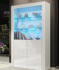 Modern Display Cabinet 170cm with LED Lights | Gloss Door Living Room Storage Unit