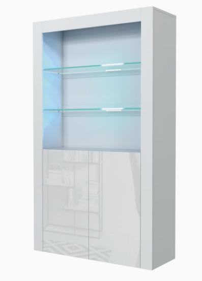 Modern Display Cabinet 170cm with LED Lights | Gloss Door Living Room Storage Unit