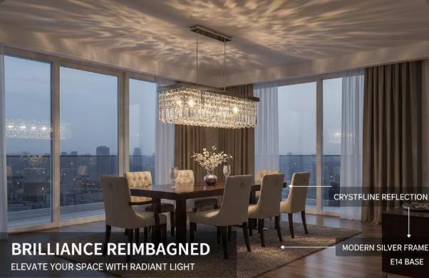 Contemporary Glass Prism Pendant Light – Chrome Ceiling Light for Dining & Living Room