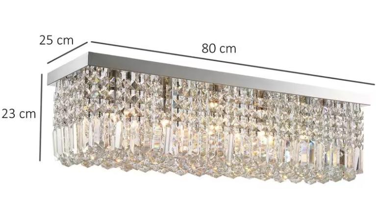 Contemporary Glass Prism Pendant Light – Chrome Ceiling Light for Dining & Living Room