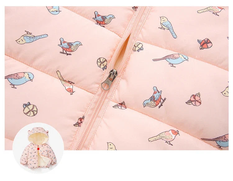 Winter Baby Kids Fleece Jacket Warm Hooded Down Outerwear
