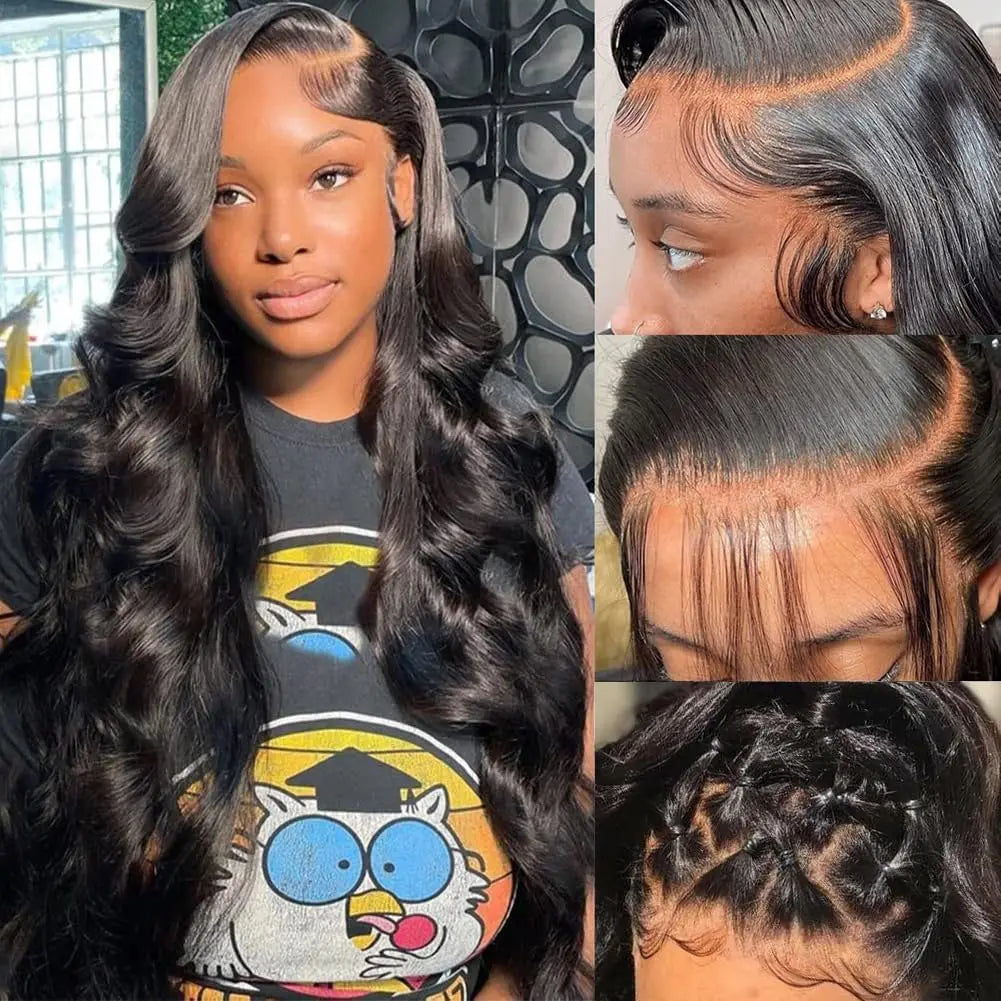 360 Full HD Lace Frontal Wig 13x6 Body Wave Lace Front Wig Peruvian Human Hair Wigs For Black Women 38 42 inch 200 Density