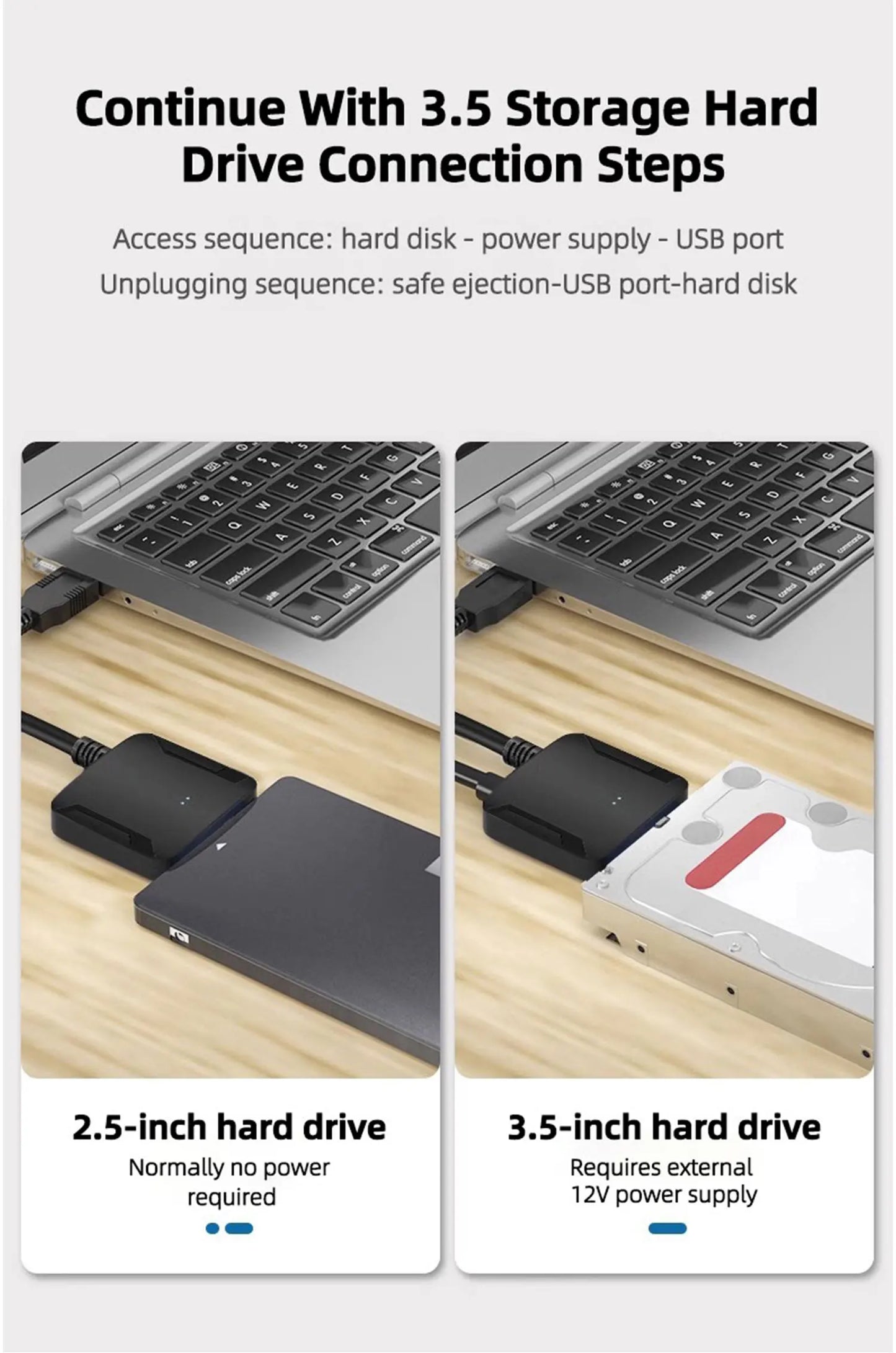 Coolcirc SATA to USB 3.0 Cable Up to 6 Gbps for 2.5 Inch External HDD SSD Hard Drive SATA Adapter USB 3.0 to Sata III Cord