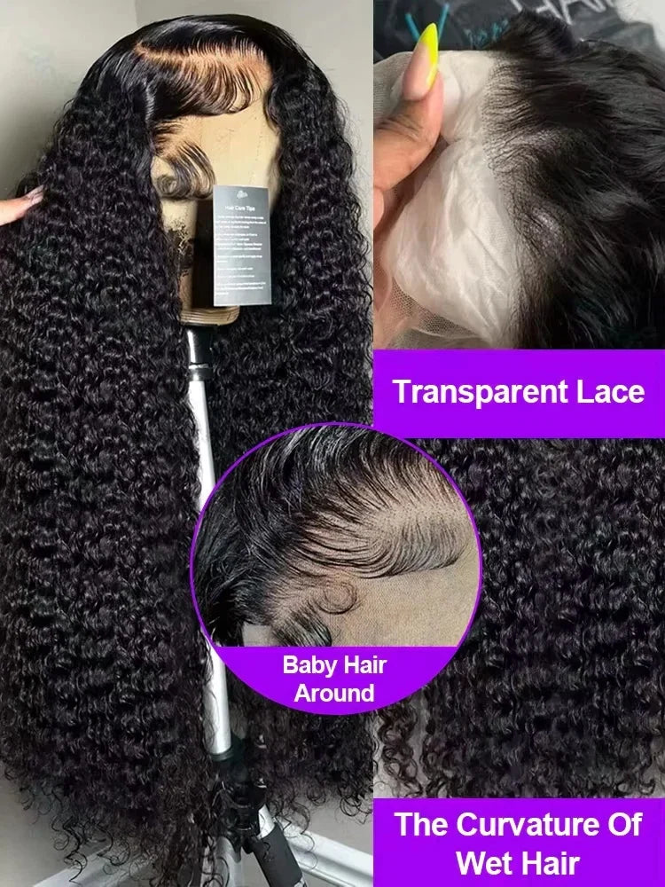 Hd 250 % Loose Deep Wave 30 38 40 Inch 13x6 HD Lace Frontal Human Hair Wigs Brazilian PrePlucke Water Curly 13x4 Lace Front Wig