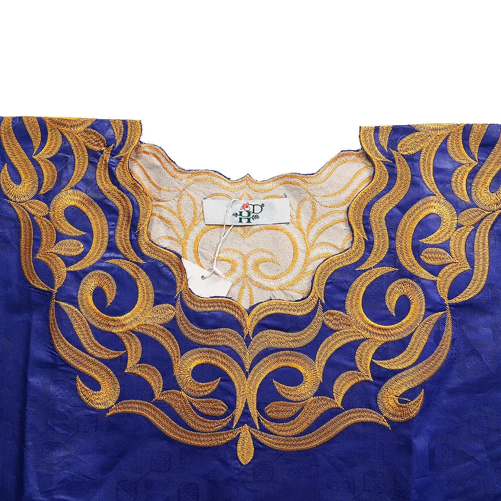 Women's African Boubou Dashiki Gown – Bazin Ankara Embroidered Kaftan Robe | Polyester-Spandex | One Size | 5 Colours