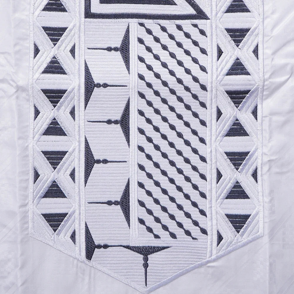 African Clothes for Men Traditional Rich Bazin Original Embroidery White Clothing Men 3 PCS Set Wedding Party Occasion 2024