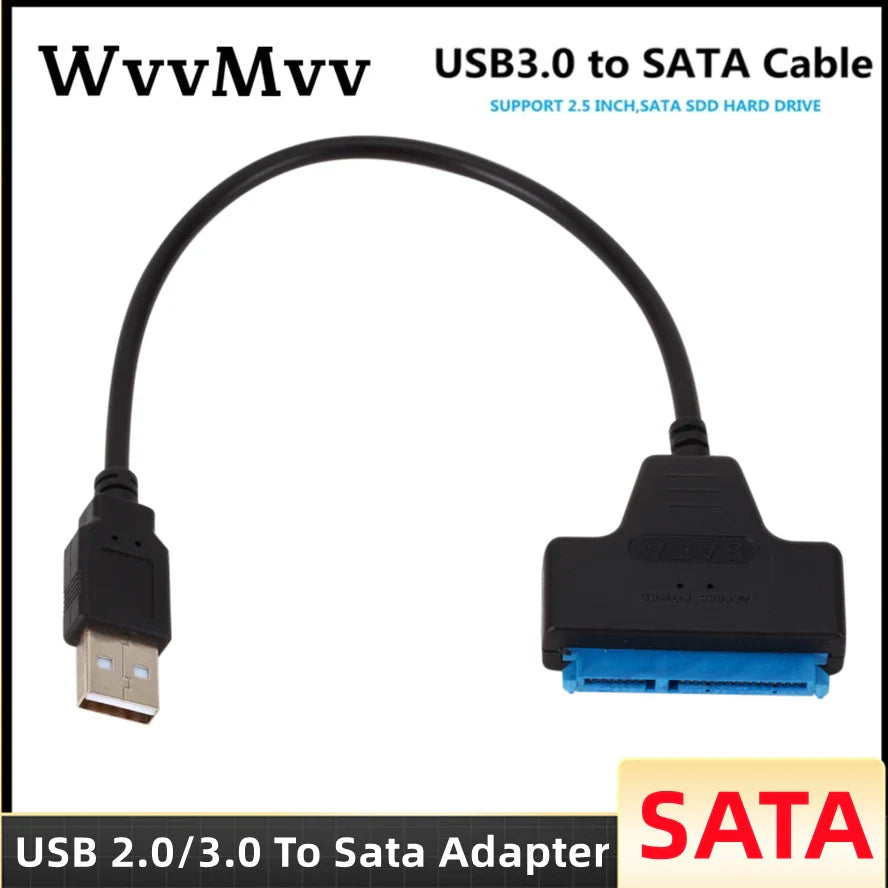 SATA to USB 3.0 / 2.0 Cable Up to 6 Gbps for 2.5 Inch External HDD SSD Hard Drive SATA 3 22 Pin Adapter USB 2.0 to Sata III Cord