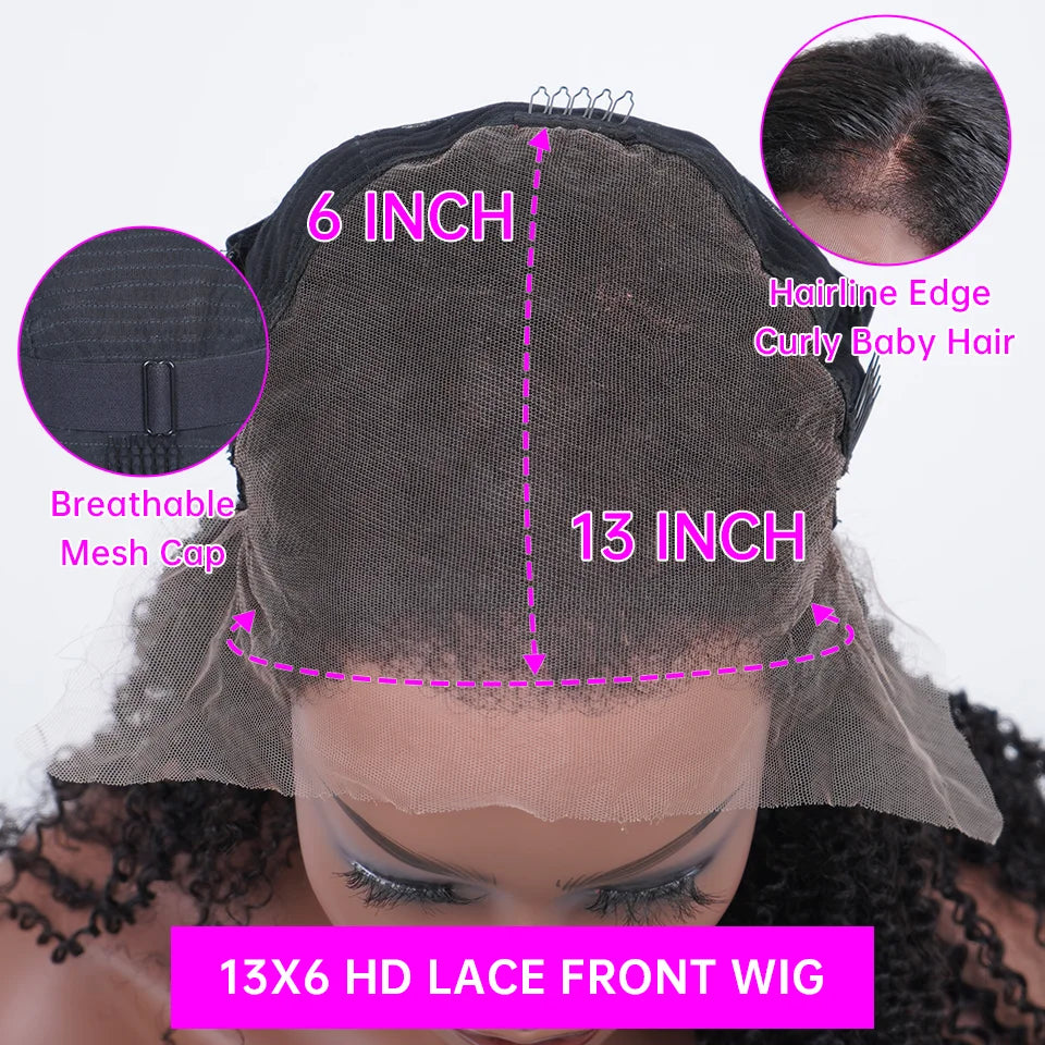 Deep Wave Lace Front Wigs Human Hair Pre Plucked 180% Density HD 13x6 Lace Frontal Wigs For Women Human Hair Lace Frontal Wigs