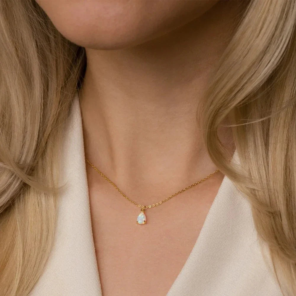 Teardrop Birthstone Necklace