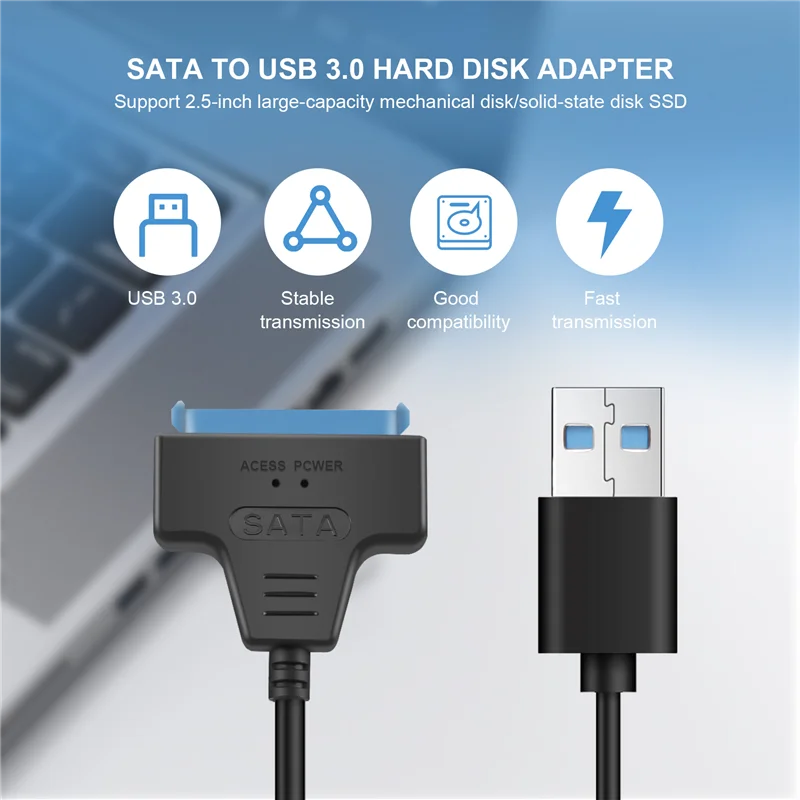 C9-Sata Iii Usb 3.0 Cable Adapter External Hard Drive Usb To Serial Ata 22Pin Converter Hard Disk W/Uasp For 2.5Inch Hdd/Ssd 50C