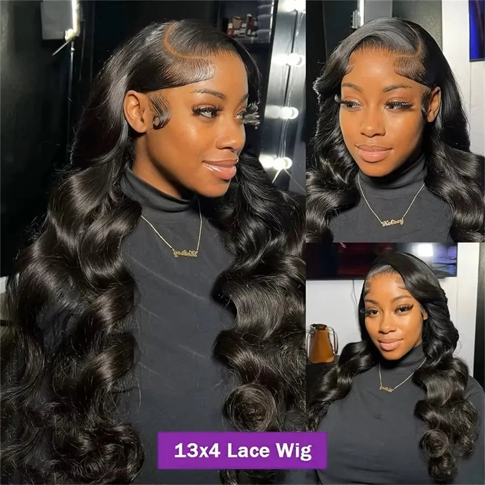360 Full HD Lace Frontal Wig 13x6 Body Wave Lace Front Wig Peruvian Human Hair Wigs For Black Women 38 42 inch 200 Density
