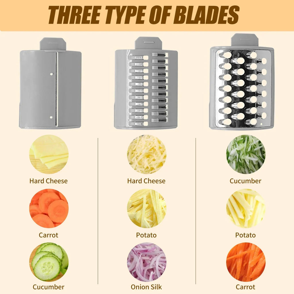 Electric Cheese Grater Electric Slicer Shredder Electric Vegetable Slicer Salad Maker  Fruit Cutter Food Processor Spiralizer
