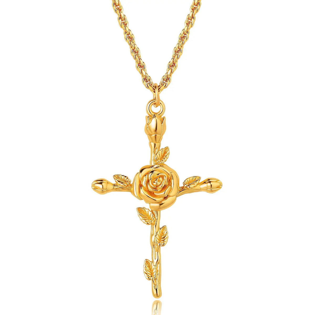 Birth Month Flower Cross Pendant