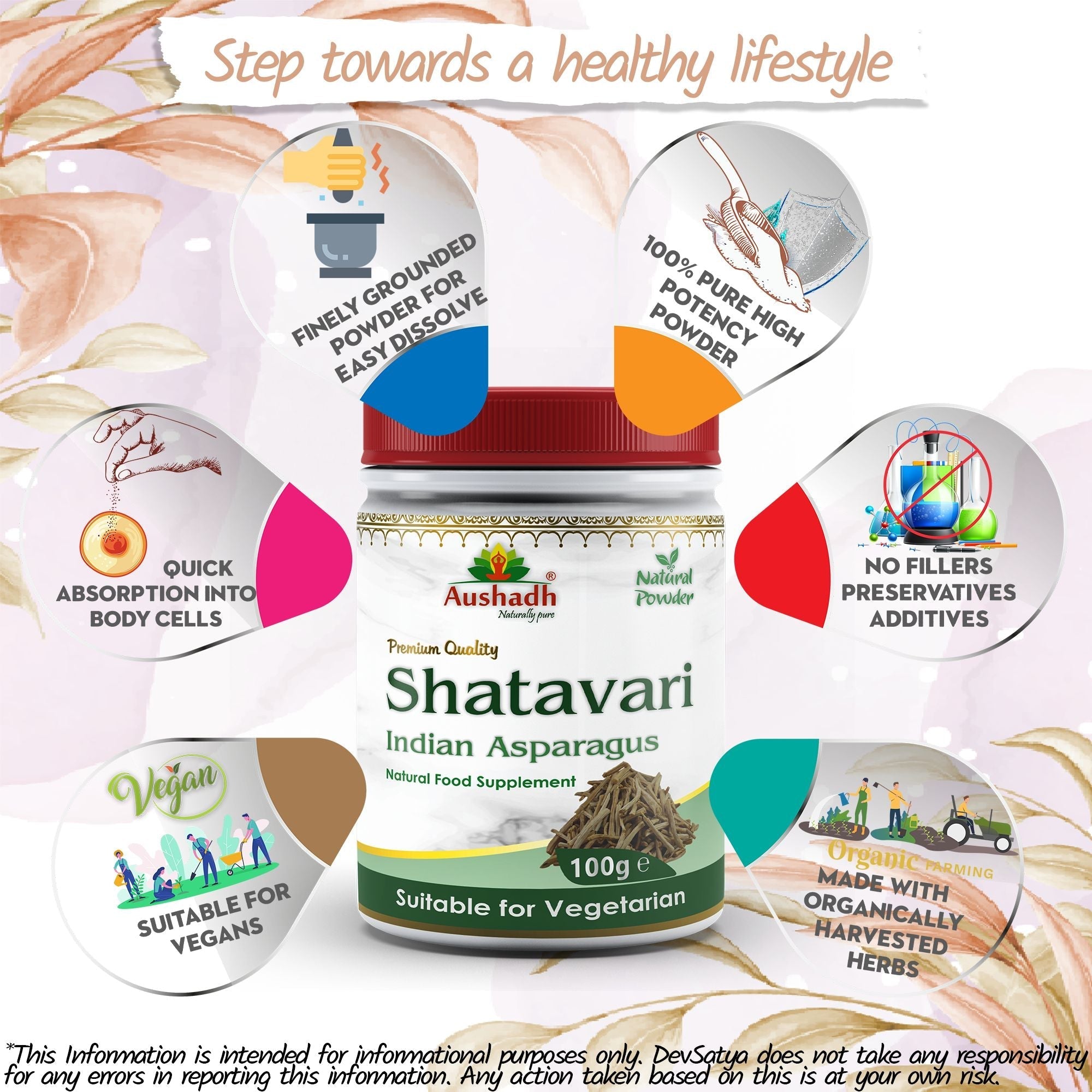 Aushadh Shatavari Powder 100 gram - Women's Wellness Support