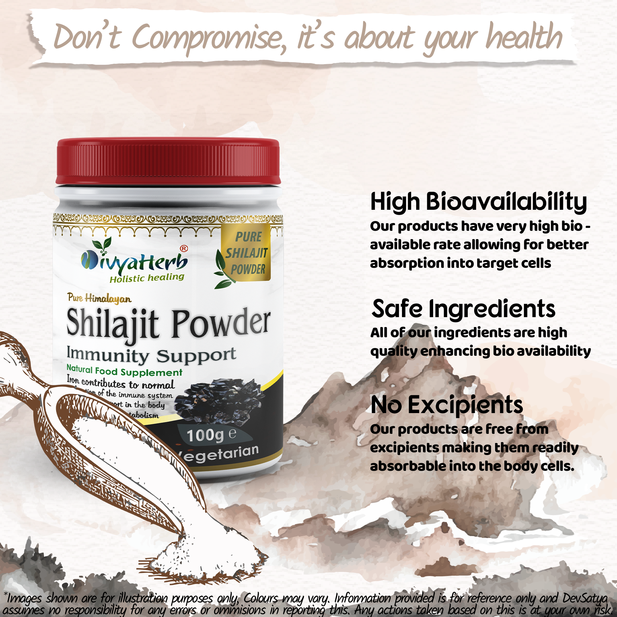 DivyaHerb Shilajit Powder 100 gram - Daily Vitality Support