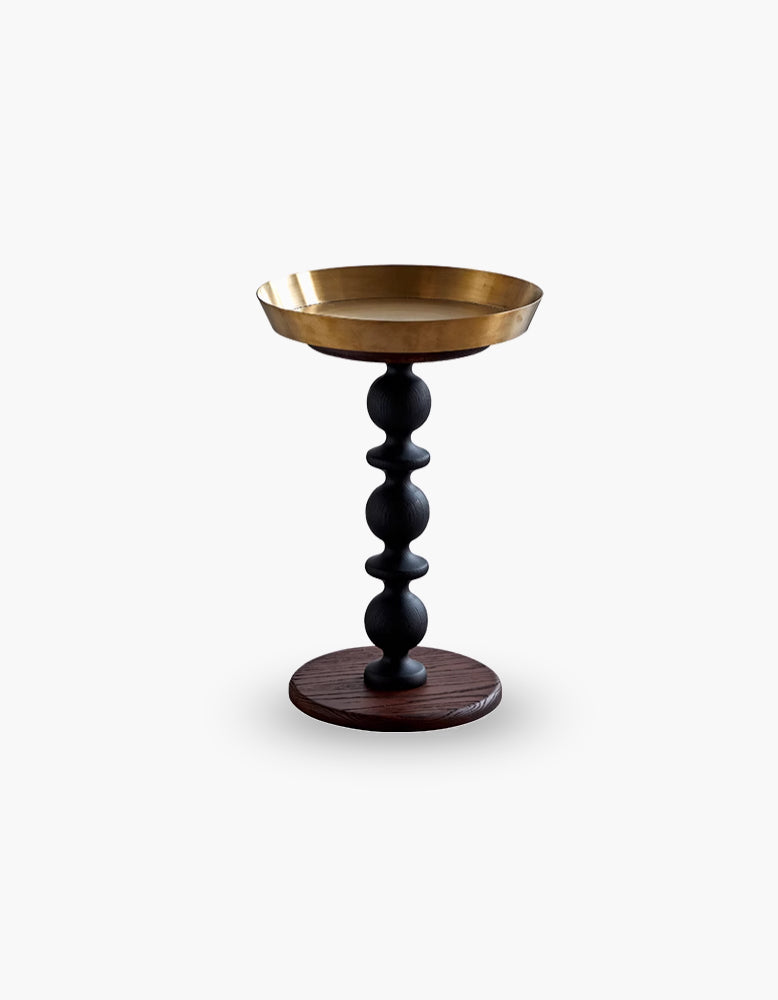 Cosmo Round Side Table With Gold Tray