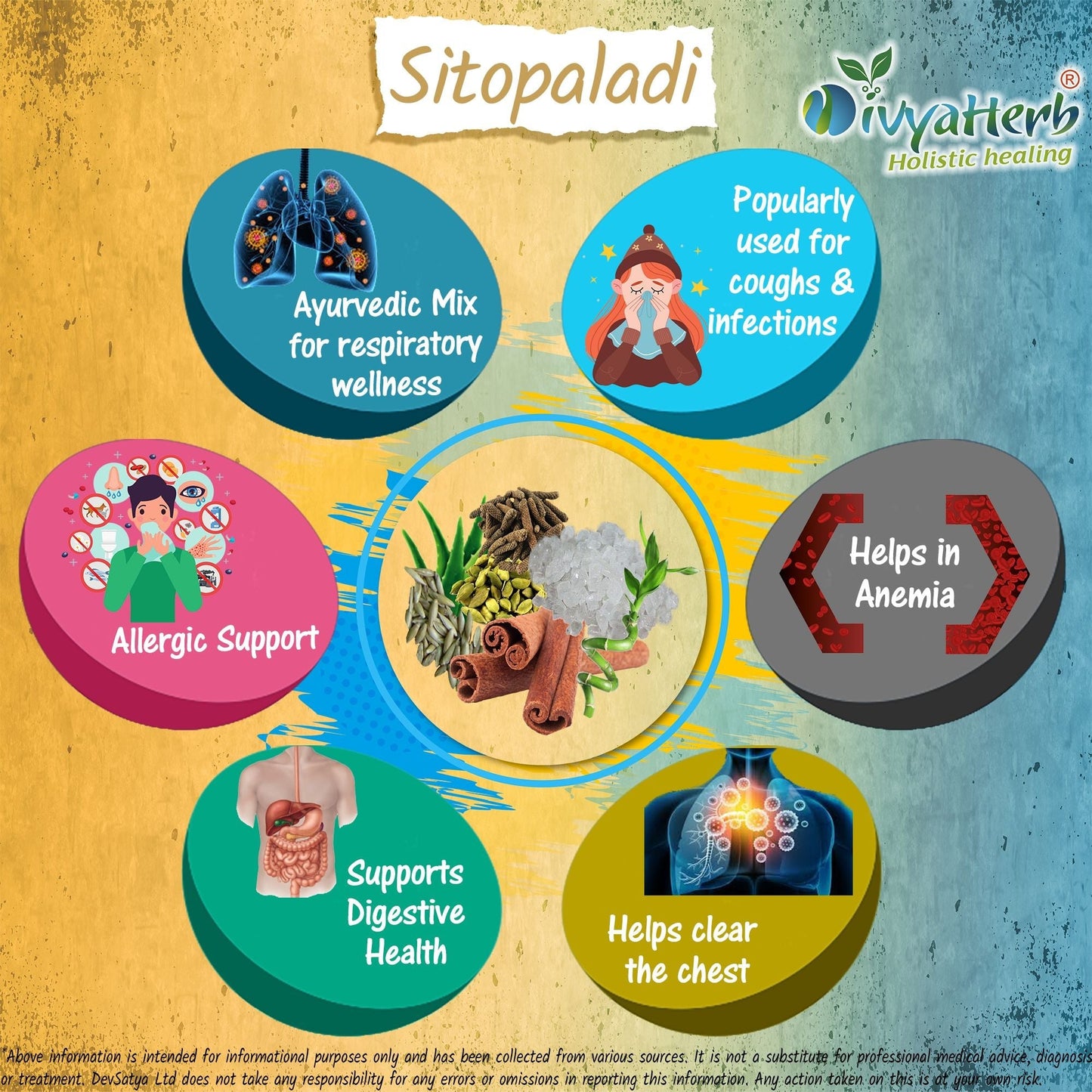 DivyaHerb Sitopaladi Powder 100 gram - Throat Comfort Support