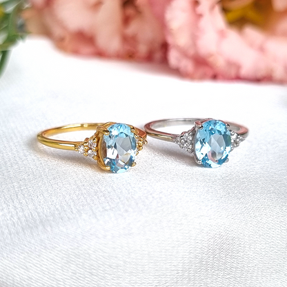 Sky Blue Topaz Ring in Sterling Silver
