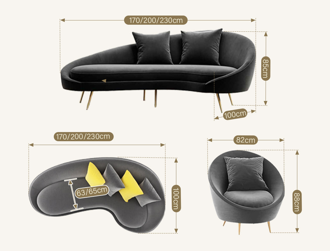 Slender Modern Armchair, Velvet