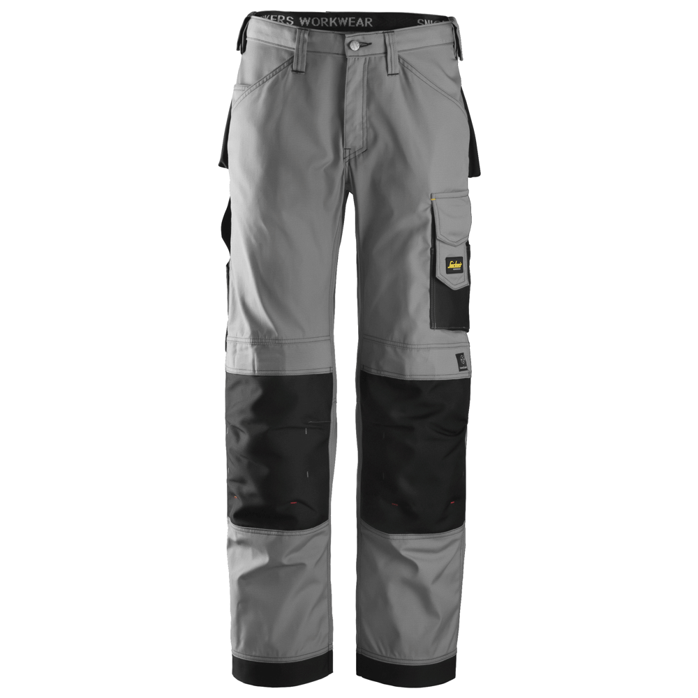 Snickers 3313 Craftsmen Trousers, Rip-Stop Grey/Black Waist 47"- Leg 32"- Snickers Size: 62