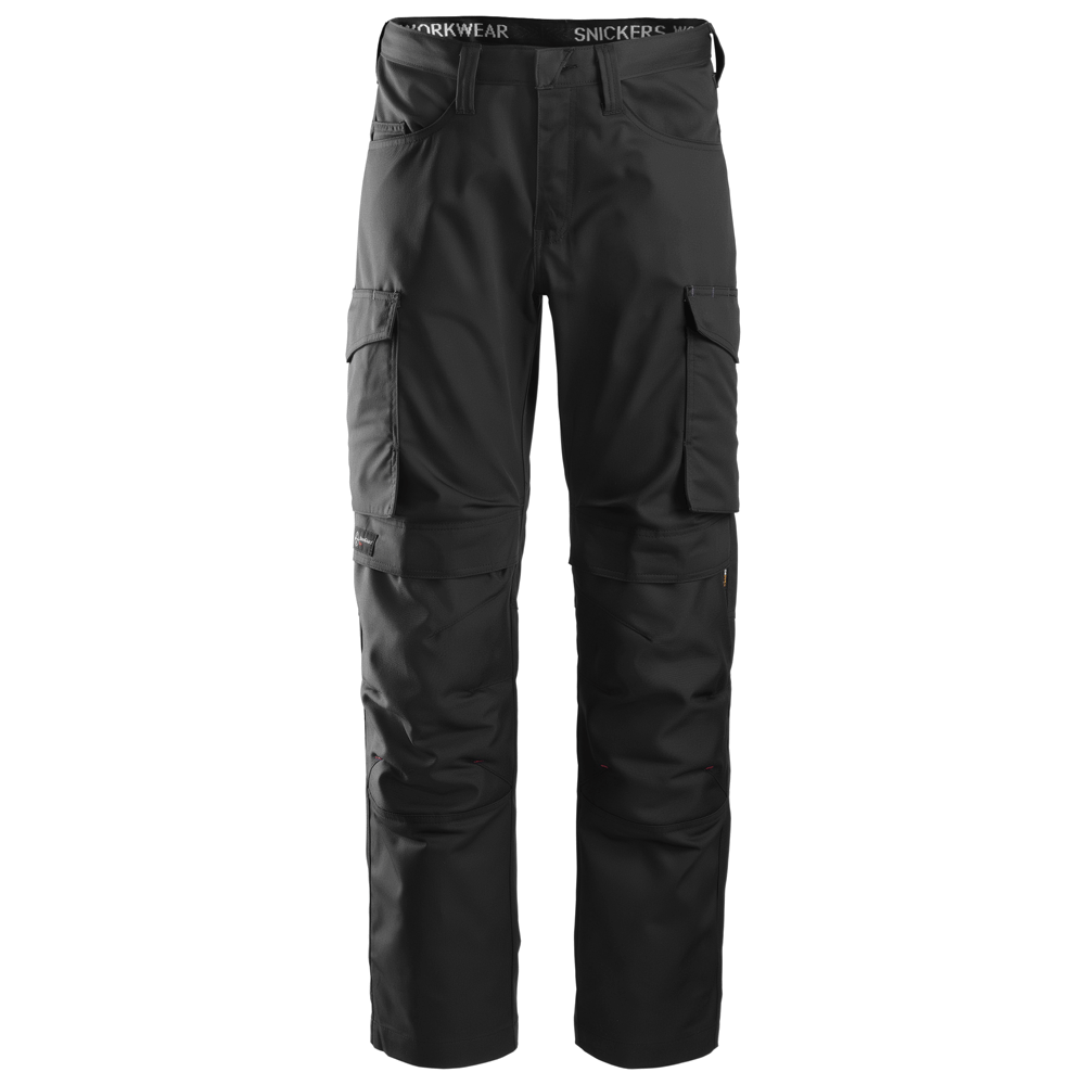 Snickers 6801 Service Trousers + Knee Pockets Black 35" Waist - 32" Leg - Snickers Size 50