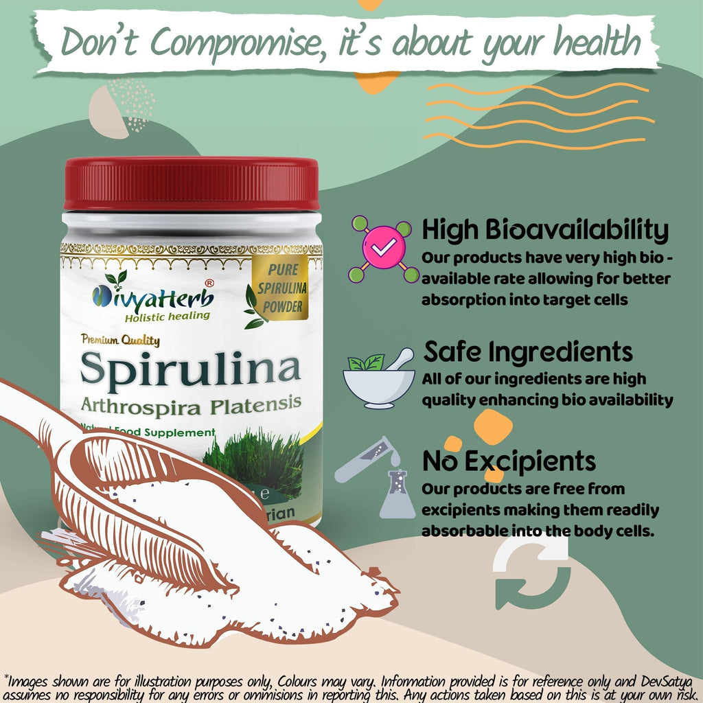 DivyaHerb Spirulina Powder 100 gram - Daily Vitality Support