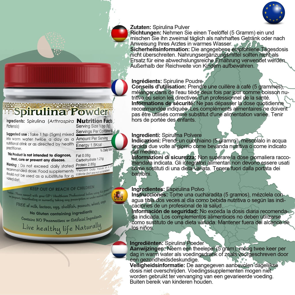 DivyaHerb Spirulina Powder 100 gram - Daily Vitality Support