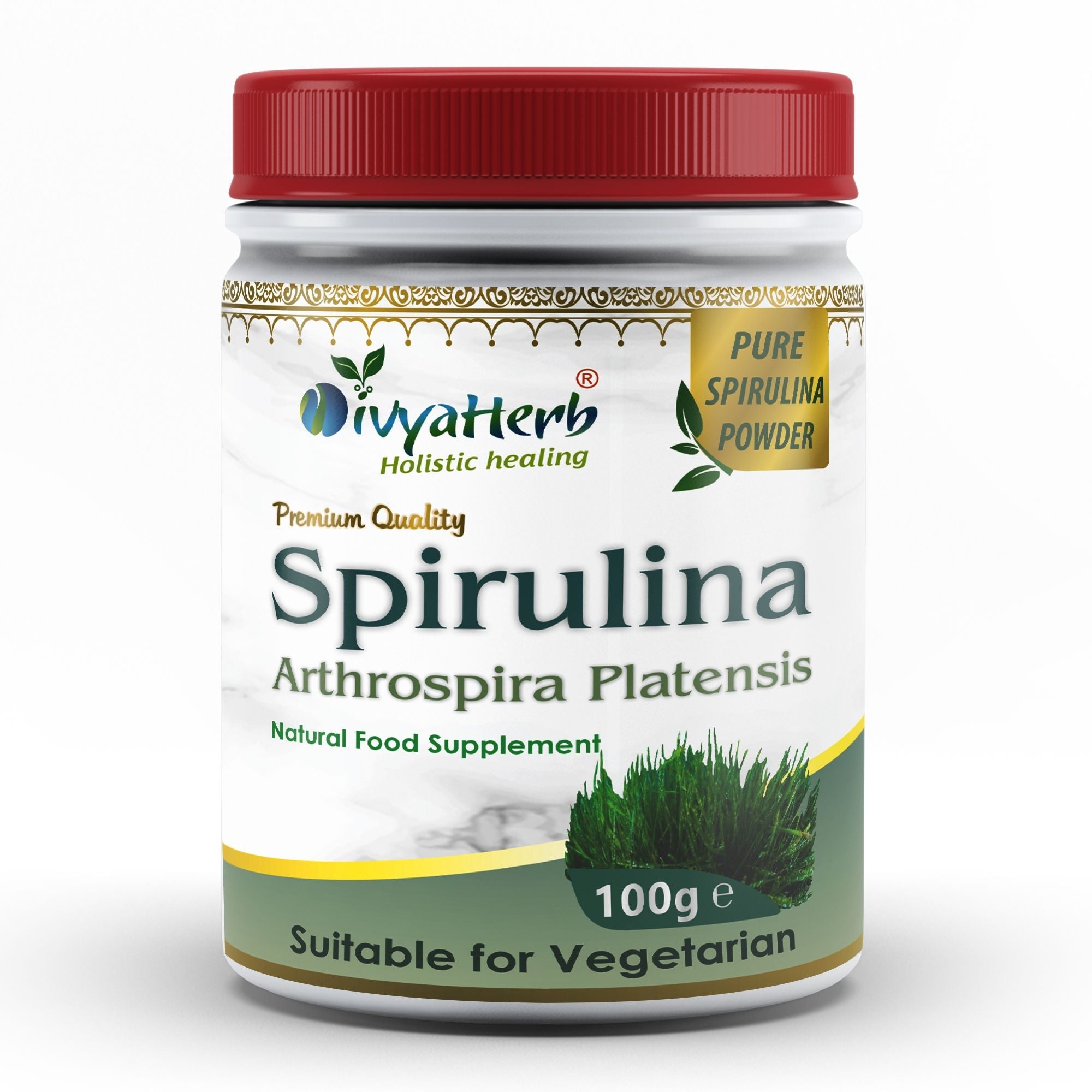 DivyaHerb Spirulina Powder 100 gram - Daily Vitality Support