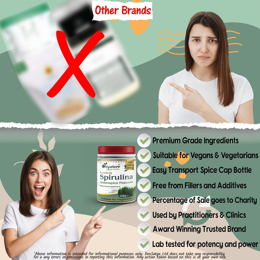 DivyaHerb Spirulina Powder 100 gram - Daily Vitality Support