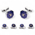 Sterling Silver And Lapis Lazuli With 9ct Gold Stitch Dress Set