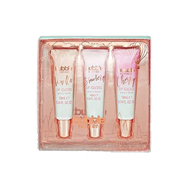 Style & Grace Bubble Boutique Delicious Lip Gloss Gift Set 3 x 10ml (This gift set contains:

1 x 10ml Cherry Lip Gloss
1 x 10ml Strawberry Lip Gloss
1 x 10ml Vanilla Lip Gloss)