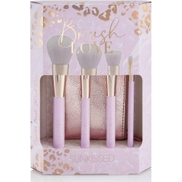 Sunkissed Brush Love Gift Set Eco Packaging 5 Pieces (This set contains:

Blusher Brush
Powder Brush
Blending Brush
Eyeshadow Brush
Cosmetic Bag)