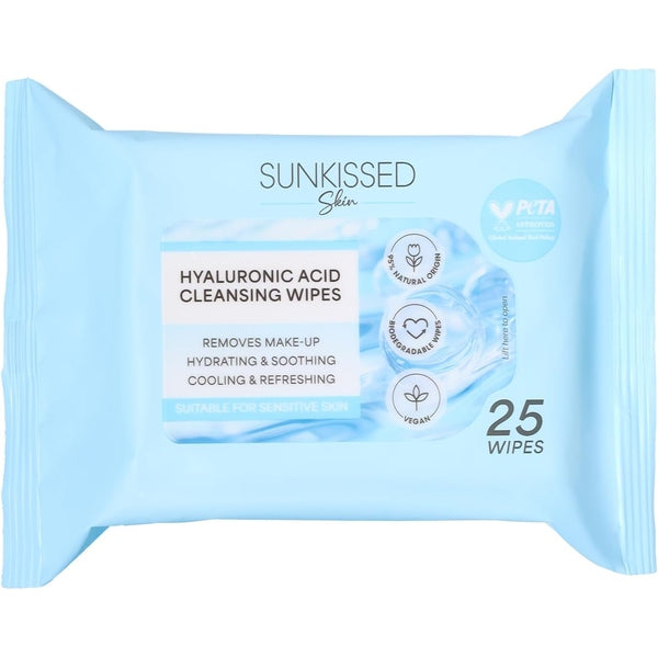 Sunkissed Skin Hyaluronic Acid Cleansing Wipes - 25 Pieces