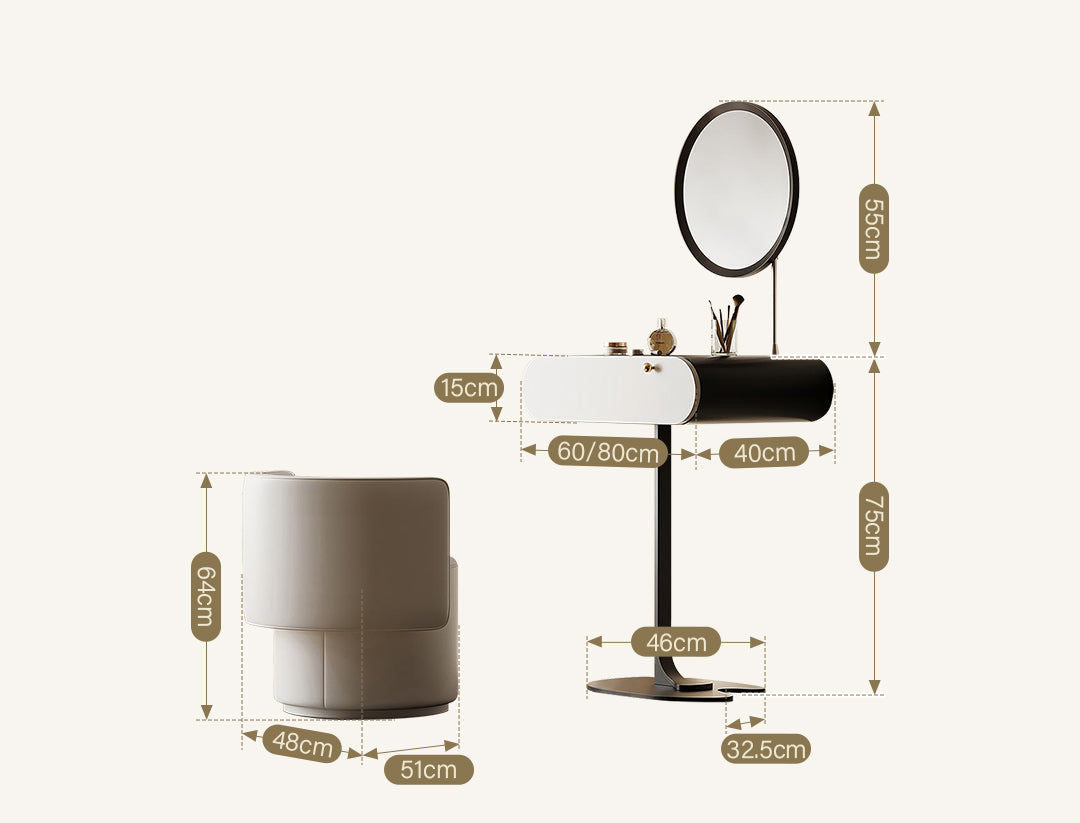 Suzuki Small Dressing Table With Mirror, Slimline Dressing Table