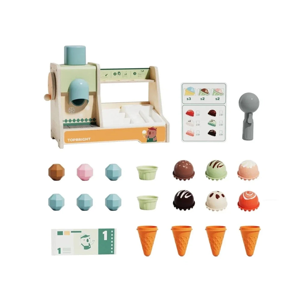 Topbright Wooden Ice Cream Machine Play Set