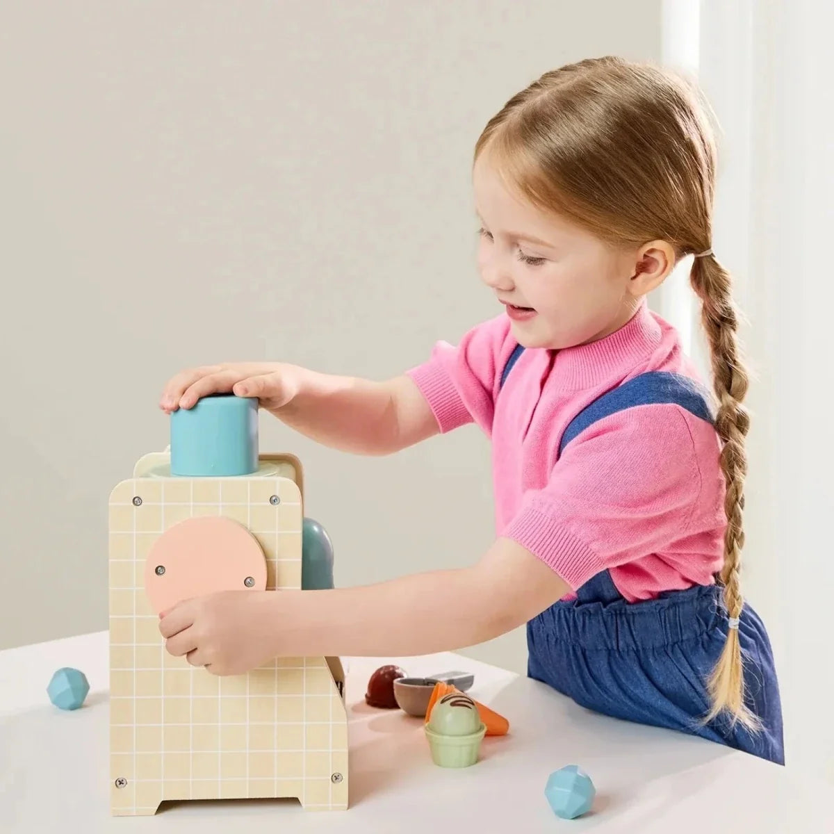 Topbright Wooden Ice Cream Machine Play Set