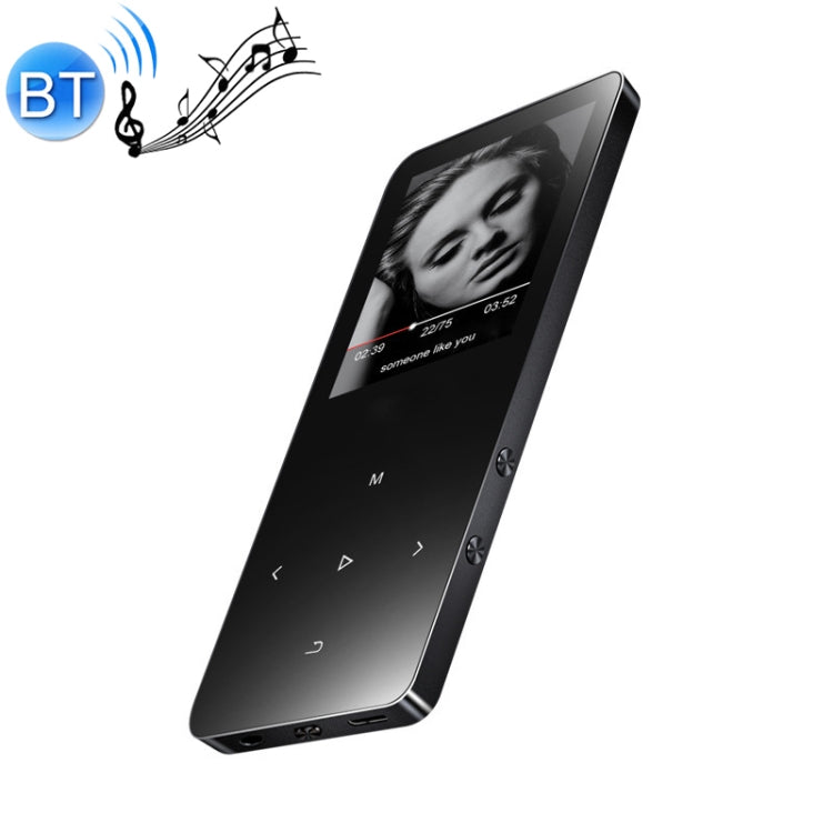X2 1.8 inch Touch Screen Metal Bluetooth MP3 MP4 Hifi Sound Music Player 8GB(Black)