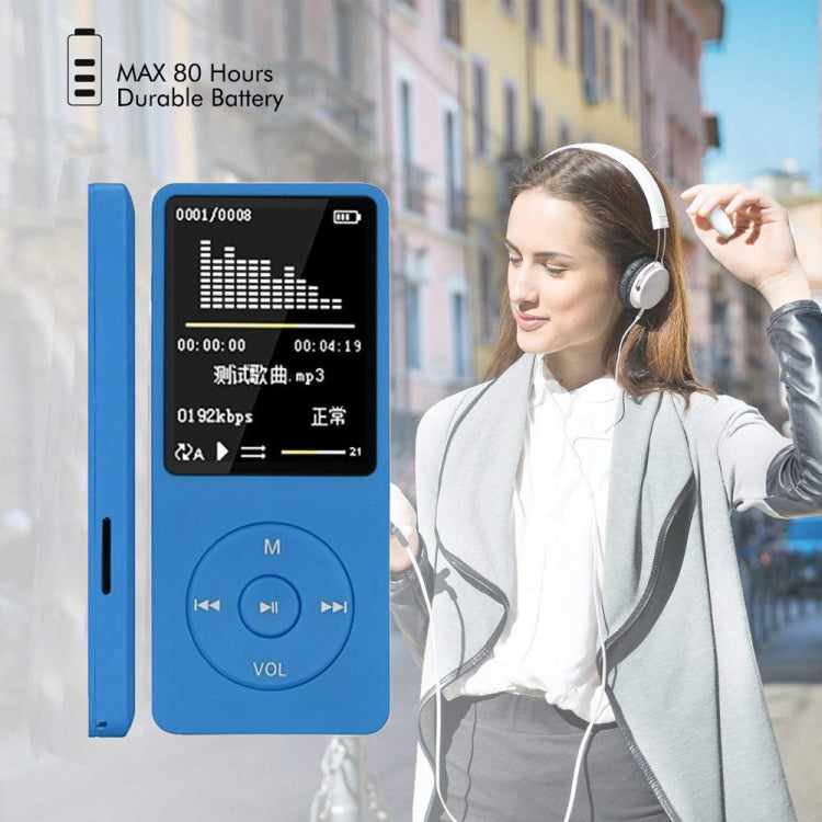 Fashion Portable LCD Screen FM Radio Video Games Movie MP3 MP4 Player Mini Walkman, Memory Capacity:8GB(Blue)